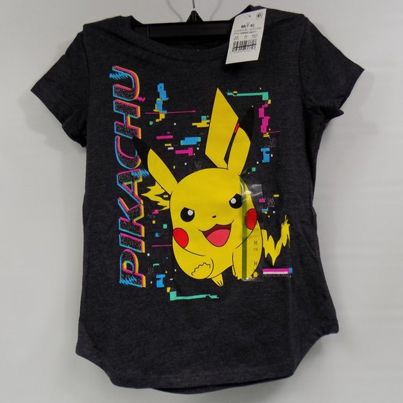 Nintendo Other - Pokemon Pikachu Girls T-Shirt Charcoal Gray / Heathered Size M (7/8) NWT